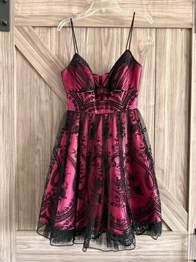 Morgan & Co. | Dresses | Morgan And Co Vintage Y2k Blackblue Cherry Blossom  Strapless Formal Dress | Poshmark